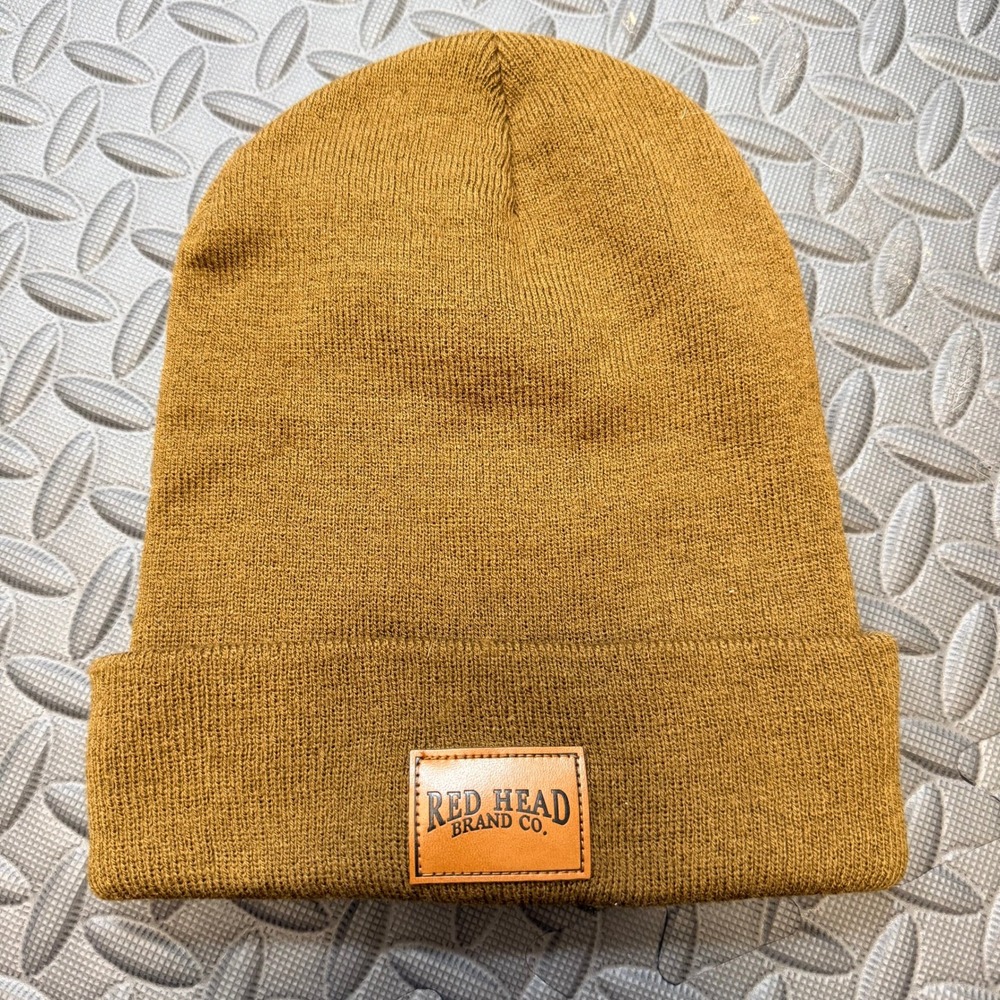 Red Head Brand Co Brown Acrylic Knit Cuffed Beanie Hat Cowboy Western Redneck